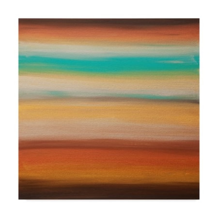 Hilary Winfield 'Sunset Stripes Orange Blue' Canvas Art,35x35